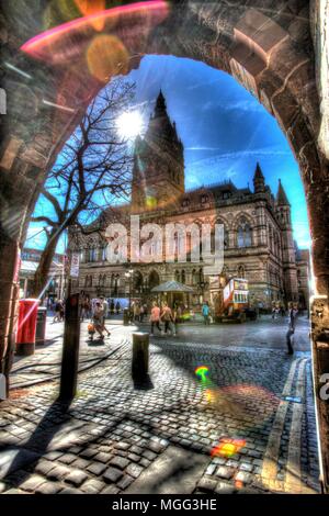 Stadt Chester, England. Künstlerische Silhouette der William Henry Lynn entworfen, Chester Town Hall. Stockfoto