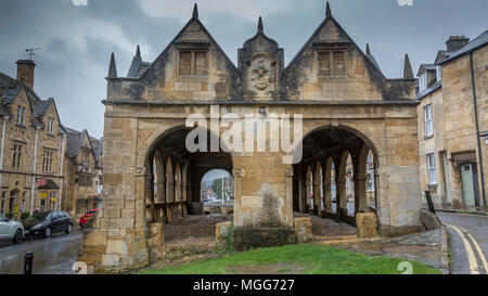 Chipping Campden offene Markthalle wurde 1627 von Sir Täufer Hicks zu einem Preis von £ 90 der Käse, Butter und Geflügel zum Schutz gebaut Stockfoto