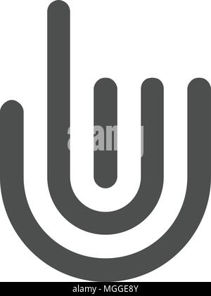 Gesten der Hand und Finger verschiedene Zeichen logo Vektor Linienstil Stock Vektor