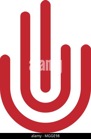 Gesten der Hand und Finger verschiedene Zeichen logo Vektor Linienstil Stock Vektor