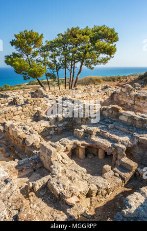 Die Ruinen der antiken Stadt Kamiros (Insel Rhodos, Griechenland) Stockfoto