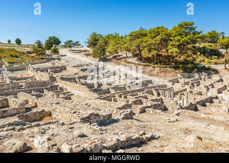 Häuser in der hellenistischen Antike Stadt Kamiros (Insel Rhodos, Griechenland) Stockfoto