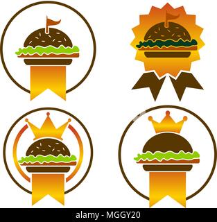 König Burger Vorlage festlegen Stock Vektor