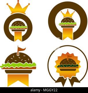 König Burger Vorlage festlegen Stock Vektor