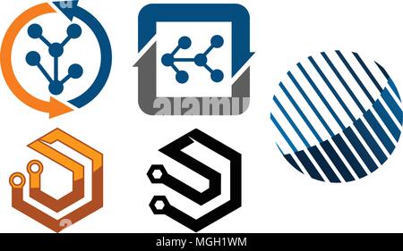 IT-Technologie Transfer Set Stock Vektor