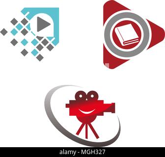 Ton Video Service Produktion eingestellt Stock Vektor