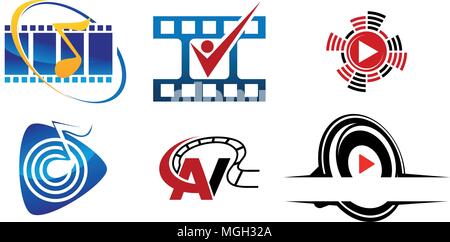 Ton Video Service Produktion eingestellt Stock Vektor