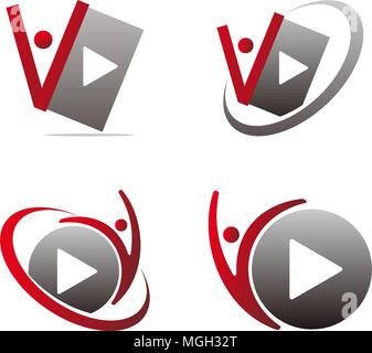 Ton Video Service Produktion eingestellt Stock Vektor