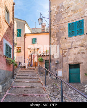 Malerische Anblick in Celleno . in der Provinz Viterbo in der italienischen Region Latium. Stockfoto