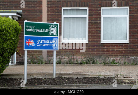 Die Hastings und Roggen Wahlkreisbüro des Home Secretary Amber Rudd in St. Leonards, East Sussex. Stockfoto