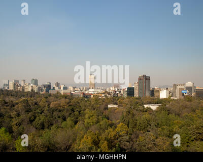 Mexiko City, Mexiko, Mittelamerika [Colonial Schloss Chapultepec Ansichten von Mexico City, Hill Park und Gebäude] Stockfoto