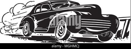 Beschleunigung Auto - Retro Clipart Illustration Stock Vektor