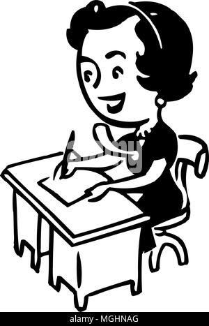 Steno 3 - Retro Clipart Illustration Stock Vektor