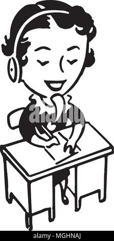 Steno 4 - Retro Clipart Illustration Stock Vektor