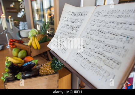 Alte, klassische Musik, Notenständer Stockfoto