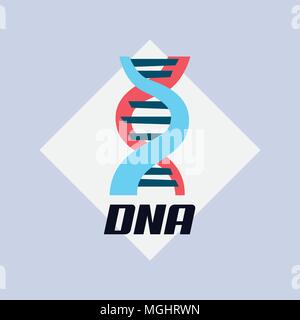DNA-Molekül Struktur Symbol über Weißen rhombus Rahmen und grauer Hintergrund, Vektor, Abbildung Stock Vektor