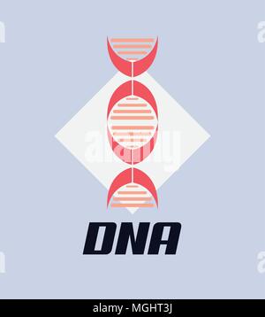 DNA-Molekül Struktur Symbol über Weißen rhombus Rahmen und grauer Hintergrund, farbenfrohen Design. Vector Illustration Stock Vektor