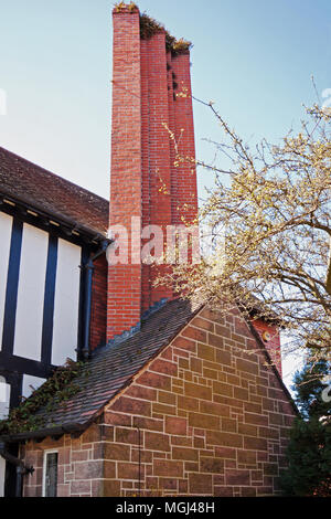 Einen hohen Schornstein auf ein Haus in Port Sunlight Stockfoto