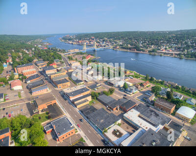 Houghton und Es ist Lift Bridge und in der Oberen Halbinsel von Michigan gelegen Stockfoto