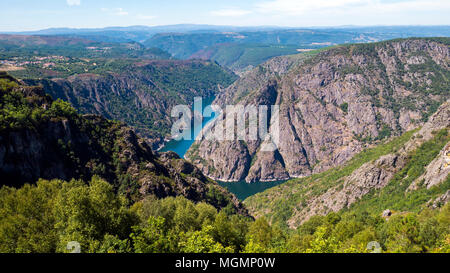 Mirador de los cañones del Sil en la Ribera Sacra. Ourense. Galizien. España Stockfoto