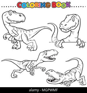 Cartoon Malbuch - Dinosaurier Charakter Stock Vektor