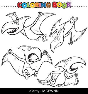 Cartoon Malbuch - Dinosaurier Charakter Stock Vektor