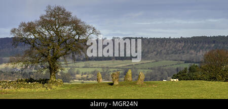 Die Grauen Damen Stone Circle Stockfoto