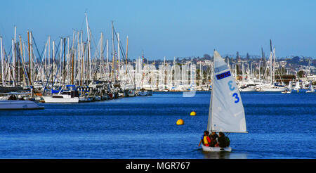 Shelter Island ist ein Stadtteil von Point Loma in San Diego, Kalifornien. Stockfoto