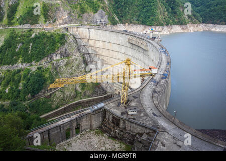 Der enguri Wasserkraftwerk HES. Stockfoto