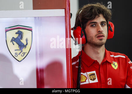 GIOVINAZZI Antonio (ITA), reservefahrer Scuderia Ferrari SF 71H, Porträt während der Formel-1-Weltmeisterschaft 2018, dem Grand Prix von Europa in Aserbaidschan vom 26. bis 29. April in Baku - 28.04.2018. | Verwendung weltweit Stockfoto