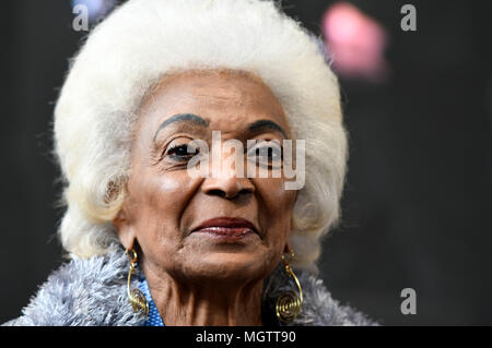 Dortmund, Deutschland. 27 Apr, 2018. Nichelle Nichols am Ziel Star Trek Deutschland Parteitag in der Westfalenhalle. Dortmund, 27.04.2018 | Verwendung der weltweiten Kredit: dpa Picture alliance/Alamy leben Nachrichten Stockfoto