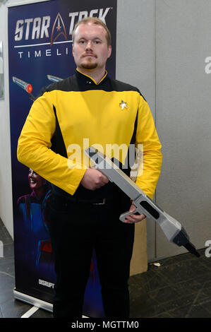 Dortmund, Deutschland. 27 Apr, 2018. Star Trek Fan Star Trek: The Next Generation' am Ziel Star Trek Deutschland Parteitag in der Westfalenhalle. Dortmund, 27.04.2018 | Verwendung der weltweiten Kredit: dpa Picture alliance/Alamy leben Nachrichten Stockfoto