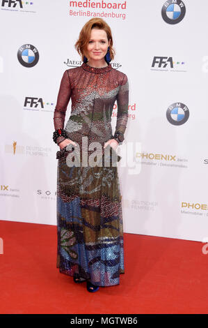 Berlin, Deutschland. 27 Apr, 2018. Karoline Herfurth, bei der Präsentation des Deutschen Filmpreis 2018 bei der Messe Berlin. Berlin, 27.04.2018 | Verwendung der weltweiten Kredit: dpa/Alamy leben Nachrichten Stockfoto