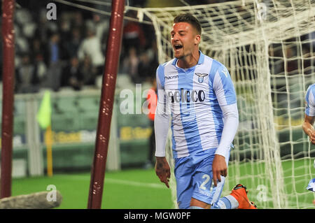 Turin, Italien. 29 Apr, 2018. Sergej MILINKOVIC - savic (SS Lazio) während der Serie ein Fußballspiel zwischen Torino FC und SS Lazio im Stadio Grande Torino am 29 April, 2018 in Turin, Italien. Quelle: FABIO UDINE/Alamy leben Nachrichten Stockfoto