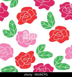 Nahtlose Rosen Muster. Vektor floral background Stock Vektor