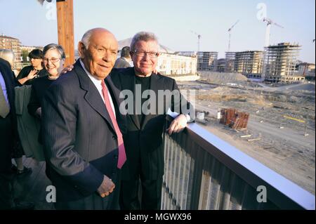 Mailand (Italien), der Geschäftsmann und Haus-builder Salvatore Ligresti und Architekt Daniel Libeskind besucht Baustelle des neuen Gebäudes compound CityLife Stockfoto