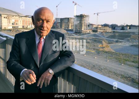 Mailand (Italien), der Geschäftsmann und Haus-builder Salvatore Ligresti Besuch der Baustelle des neuen Gebäudes compound CityLife Stockfoto