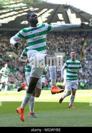 Celtic's Odsonne Edouard feiert seine Seiten zweite Ziel zählen während der LADBROKES Scottish Premier League Spiel im Celtic Park, Glasgow. Stockfoto