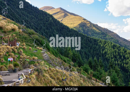 Blick vom oberen Anschluß des Skyline Gondola - Queenstown, Neuseeland Stockfoto