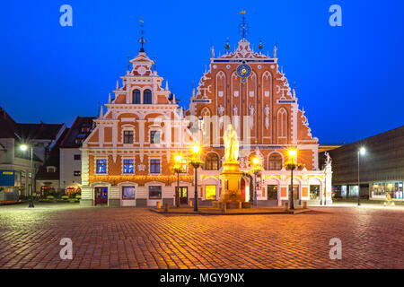 Rathausplatz in der alten Stadt von Riga, Lettland Stockfoto