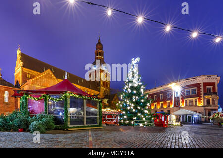 Weihnachtsmarkt in Riga, Lettland Stockfoto