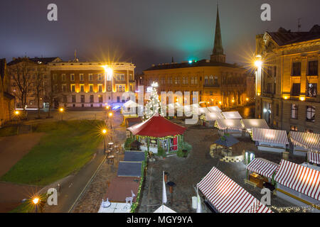 Weihnachtsmarkt in Riga, Lettland Stockfoto