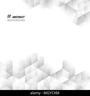 Die nahtlose Vektor Schwarz und Weiß der geometrischen Cube gradient Muster. Abstrakte geometrische Hintergrund Design, eps 10. Stock Vektor