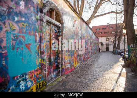 Die John-Lennon-Mauer Stockfoto