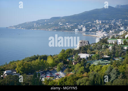 Panoramablick auf die Bucht von Jalta Krim, Ukraine Stockfoto