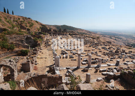 Antiken Ruinen der oberen Gymnasium in Pergamon, Bergama, Türkei Stockfoto