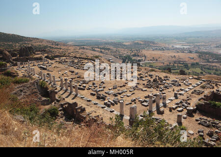 Antiken Ruinen der oberen Gymnasium in Pergamon, Bergama, Türkei Stockfoto