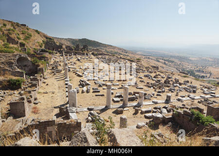 Antiken Ruinen der oberen Gymnasium in Pergamon, Bergama, Türkei Stockfoto