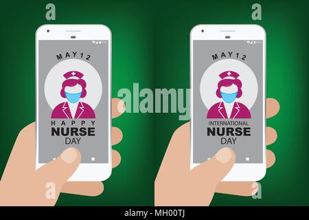 Internationale Krankenschwestern Tag, Mai 12. Vector Illustration von Happy Krankenschwester Tag. Vektor Bild. Stock Vektor
