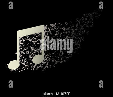 Monochrome Darstellung mit abstrakten Noten Stockfoto